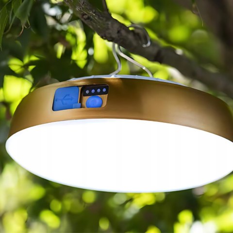 Duża Lampa Turystyczna 2400 Mah Latarka Kempingowa Led Powerbank Solarna