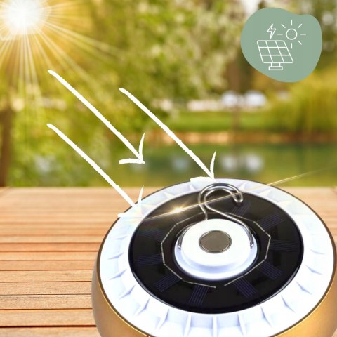 Duża Lampa Turystyczna 2400 Mah Latarka Kempingowa Led Powerbank Solarna
