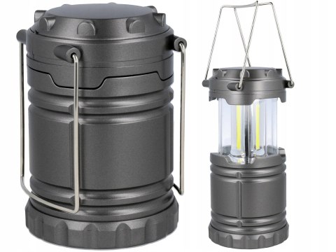 Duża Składana Latarka Kempingowa Lampka Cob 30 Led Metaliczna