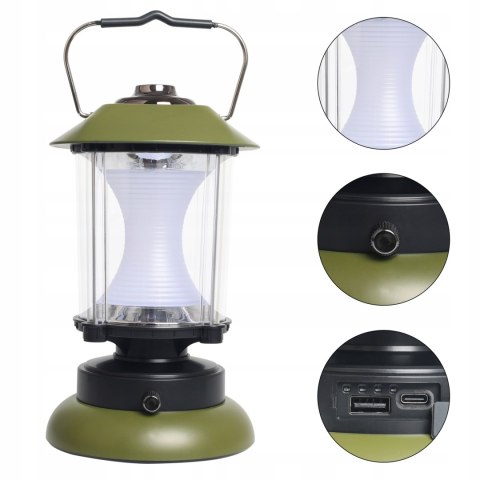 Lampa Kempingowa Turystyczna Latarnia Led Na Akumulator Mocna