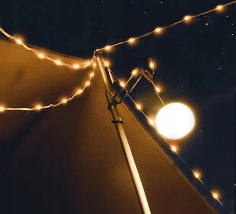 Lampa Lampka Kempingowa Sznur Led 10M Namiot Kamper Biwak Akumulatorowa