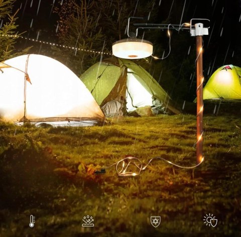 Lampa Lampka Kempingowa Sznur Led 10M Namiot Kamper Biwak Akumulatorowa