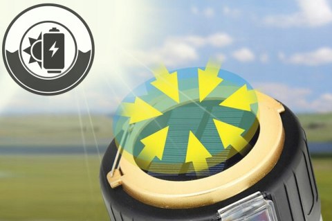 Lampa Latarka Kempingowa Led Solarna Usb Baterie Mocna Czarna