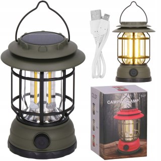Lampa Podręczna Latarka Led Kempingowa Turystyczna Biwakowa Hak Solarna