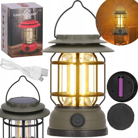 Lampa Podręczna Latarka Led Kempingowa Turystyczna Biwakowa Hak Solarna