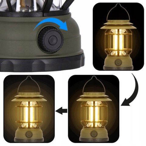 Lampa Podręczna Latarka Led Kempingowa Turystyczna Biwakowa Hak Solarna