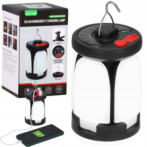Lampa Podręczna Latarka Led Kempingowa Turystyczna Biwakowa Hak Solarna
