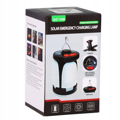Lampa Podręczna Latarka Led Kempingowa Turystyczna Biwakowa Hak Solarna