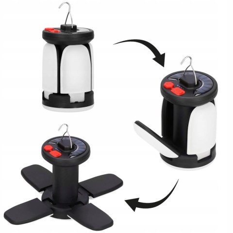 Lampa Podręczna Latarka Led Kempingowa Turystyczna Biwakowa Hak Solarna