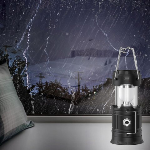 Lampa Solarna Led Latarka Turystyczna Biwakowa Akumulatorowa Usb Powerbank