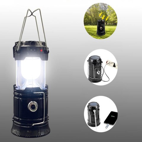 Lampa Solarna Led Latarka Turystyczna Biwakowa Akumulatorowa Usb Powerbank
