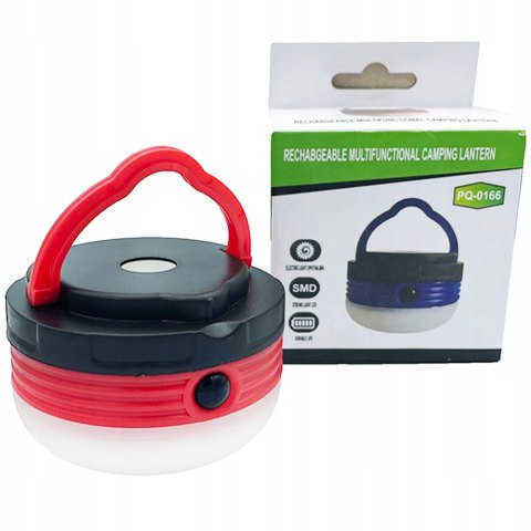 Lampa Turystyczna Led Biwakowa Z Magnesem Uchwytem Mocna Czerwona