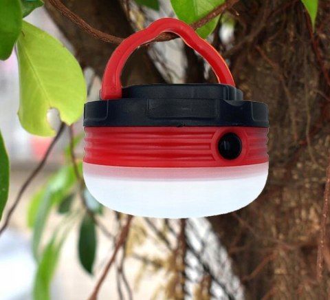 Lampa Turystyczna Led Biwakowa Z Magnesem Uchwytem Mocna Czerwona