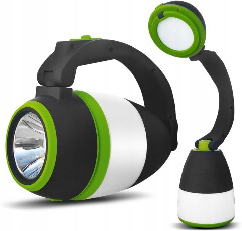 Lampa Turystyczna Led Latarka Kempingowa Powerbank Mocna Czarna