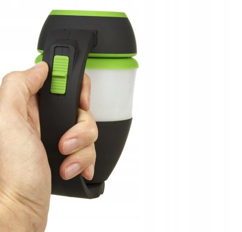 Lampa Turystyczna Led Latarka Kempingowa Powerbank Mocna Czarna
