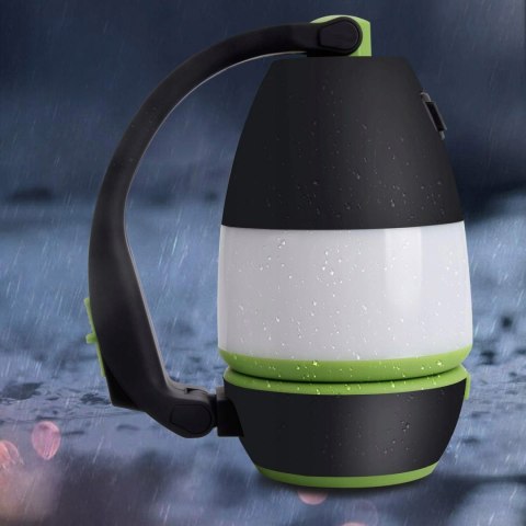Lampa Turystyczna Led Latarka Kempingowa Powerbank Mocna Czarna