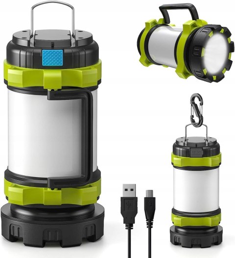 Lampa Turystyczna Led Latarka Kempingowa Powerbank Mocna Żółta