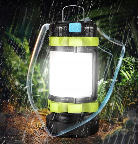 Lampa Turystyczna Led Latarka Kempingowa Powerbank Mocna Żółta
