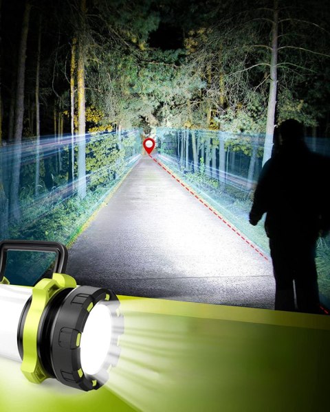 Lampa Turystyczna Led Latarka Kempingowa Powerbank Mocna Żółta