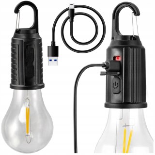 Lampa Turystyczna Żarówka Kempingowa Led Ściemniana + Kabel Na Wycieczkę