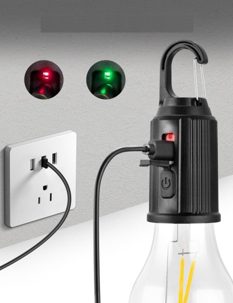 Lampa Turystyczna Żarówka Kempingowa Led Ściemniana + Kabel Na Wycieczkę