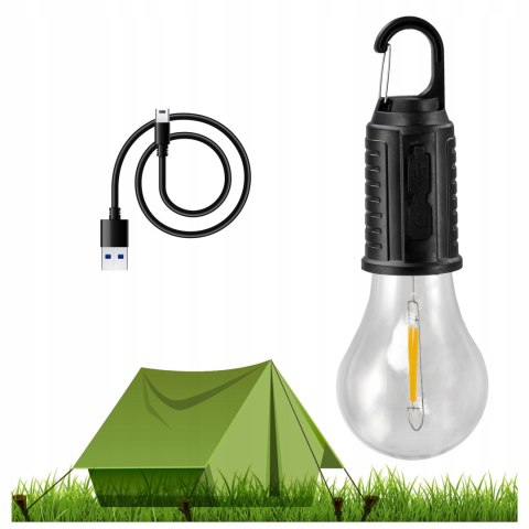 Lampa Turystyczna Żarówka Kempingowa Led Ściemniana + Kabel Na Wycieczkę