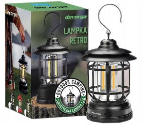 Lampka Turystyczna Led Decorya Z Akumulatorem I Uchwytami Czarne