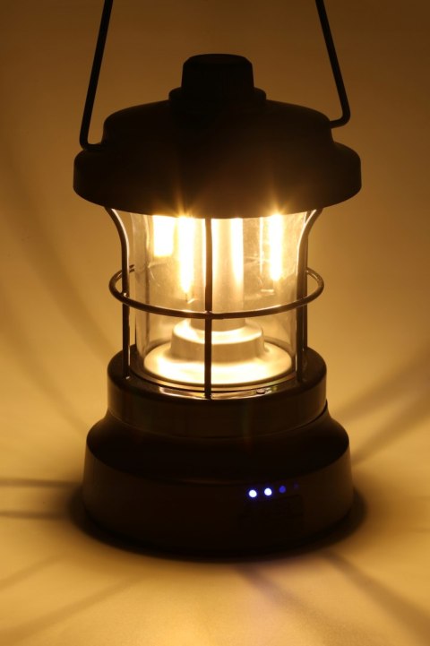 Lampka Turystyczna Retro Kempingowa Led Powerbank Mocna Złota