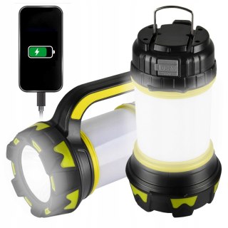 Latarka Szperacz Akumulatorowa Powerbank Światło Lampa Kempingowa Reflektor