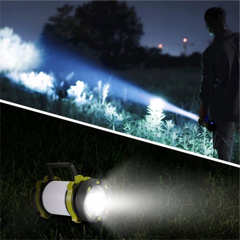 Latarka Szperacz Akumulatorowa Powerbank Światło Lampa Kempingowa Reflektor