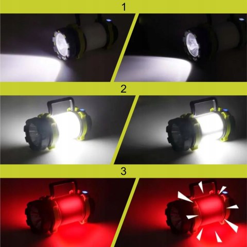 Latarka Szperacz Akumulatorowa Powerbank Światło Lampa Kempingowa Reflektor