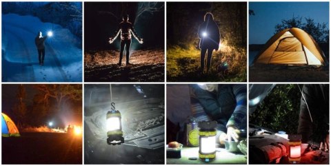 Latarka Szperacz Akumulatorowa Powerbank Światło Lampa Kempingowa Reflektor