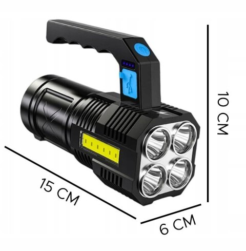 Mocna Akumulatorowa Latarka Wojskowa Taktyczna Reflektor Szperacz Led Usb