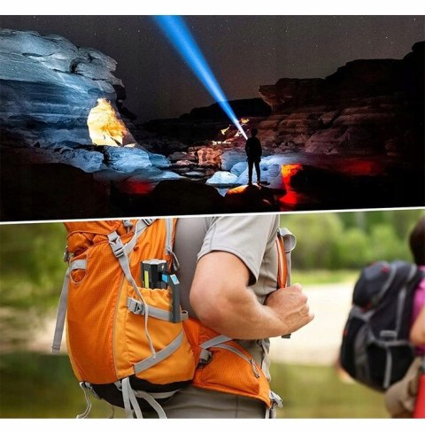 Mocna Akumulatorowa Latarka Wojskowa Taktyczna Reflektor Szperacz Led Usb