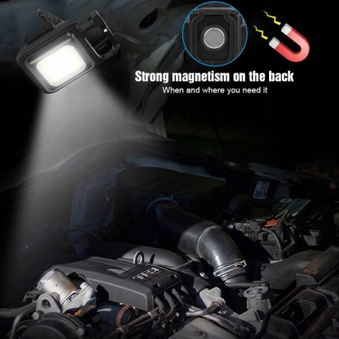 Mocna Lampa Halogen Akumulatorowa 6W1 Cob 500Lm - Otwieracz,!