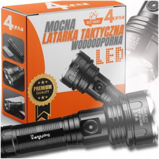 Mocna Latarka Taktyczna Led Xhp90 Zoom Survivalowa Akumulatorowa Usb Wojsko