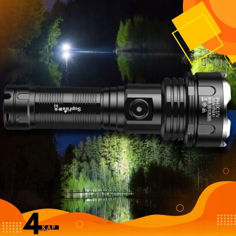 Mocna Latarka Taktyczna Led Xhp90 Zoom Survivalowa Akumulatorowa Usb Wojsko
