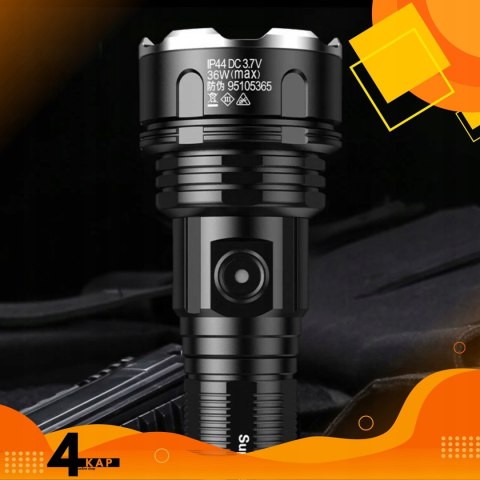 Mocna Latarka Taktyczna Led Xhp90 Zoom Survivalowa Akumulatorowa Usb Wojsko