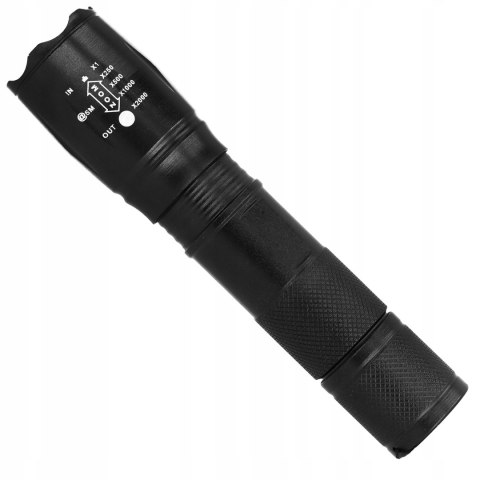 Mocna Latarka Wojskowa Taktyczna Akumulatorowa Led 1000Lm Zoom + Etui