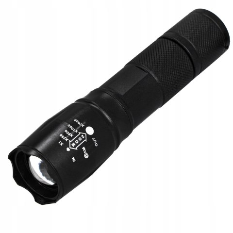 Mocna Latarka Wojskowa Taktyczna Akumulatorowa Led 1000Lm Zoom + Etui
