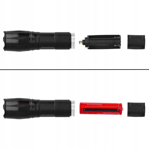 Mocna Latarka Wojskowa Taktyczna Akumulatorowa Led 1000Lm Zoom + Etui