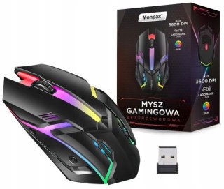 Myszka Gamingowa Mysz Dla Graczy Bezprzewodowa Komputerowa Led Rgb 3600 Dpi
