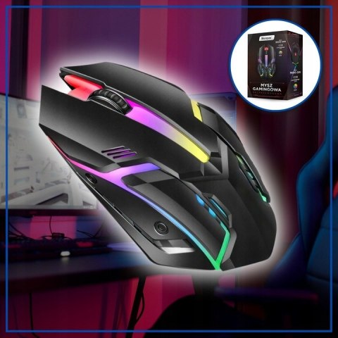 Myszka Gamingowa Mysz Dla Graczy Bezprzewodowa Komputerowa Led Rgb 3600 Dpi