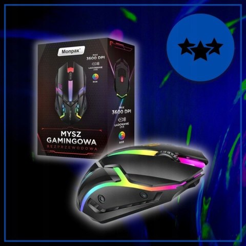 Myszka Gamingowa Mysz Dla Graczy Bezprzewodowa Komputerowa Led Rgb 3600 Dpi