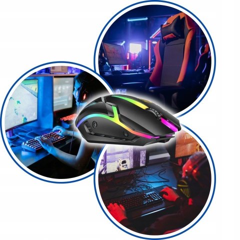 Myszka Gamingowa Mysz Dla Graczy Bezprzewodowa Komputerowa Led Rgb 3600 Dpi