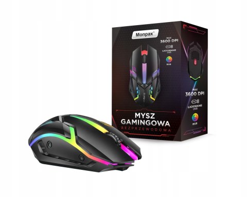 Myszka Gamingowa Mysz Dla Graczy Bezprzewodowa Komputerowa Led Rgb 3600 Dpi