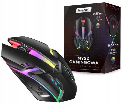 Myszka Gamingowa Mysz Dla Graczy Bezprzewodowa Komputerowa Led Rgb 3600 Dpi