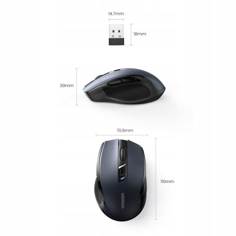 Ugreen Mysz Myszka Bezprzewodowa Optyczna Bluetooth 5.0 2.4 Ghz Dpi 4000