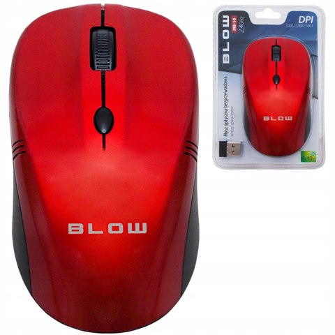 Bezprzewodowa Mysz Optyczna Blow Mb-10 Usb 2.4 Ghz - Czerwona, 1600 Dpi