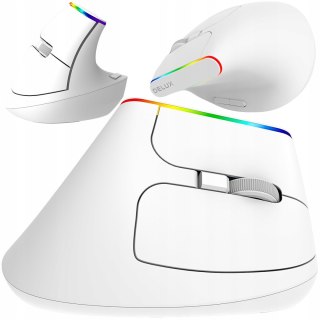 Bezprzewodowa Mysz Pionowa Delux M618c Ergonomiczna Myszka 2.4G Rgb 1600Dpi